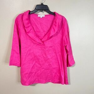 Christopher Calvin‎ medium pink linen top